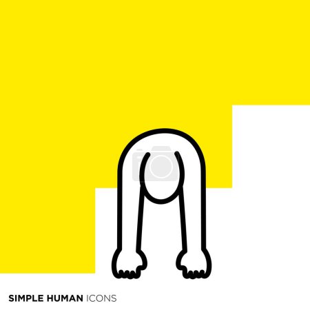 Simple human icon series, person falling down on the stairs