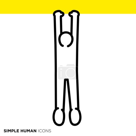 Simple human icon series, people hanging on the wall