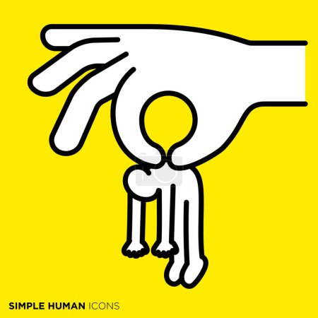 Simple human icon series, person being picked up