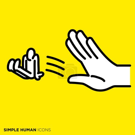 Simple human icon series, hand gestures to chase away people