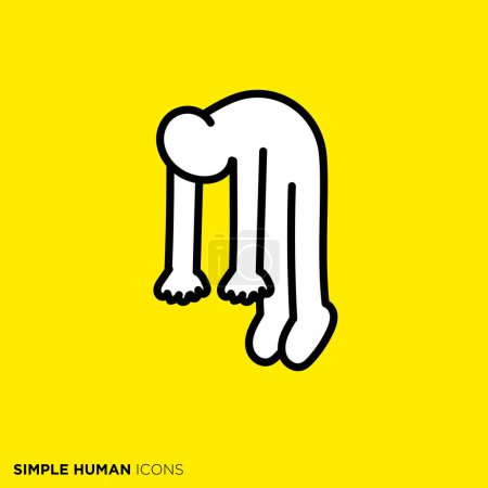 Simple human icon series, hanging person