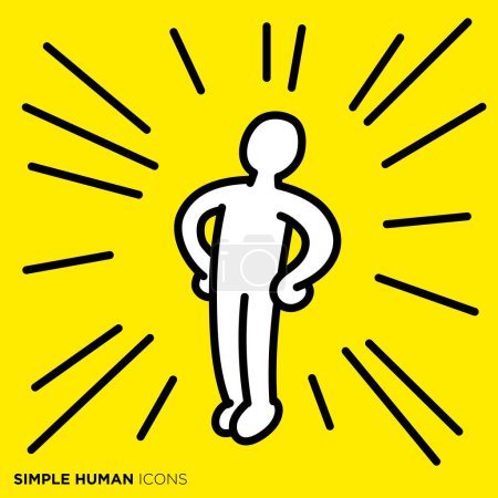 Simple human icon series, confident people