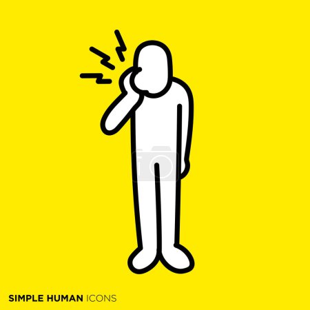 Simple human icon series, person with toothache