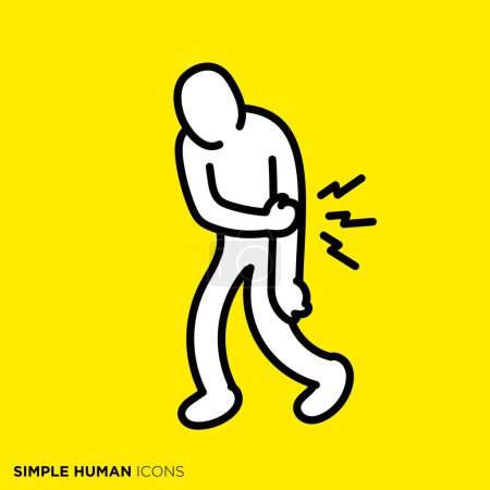 Simple human icon series, person with arm pain