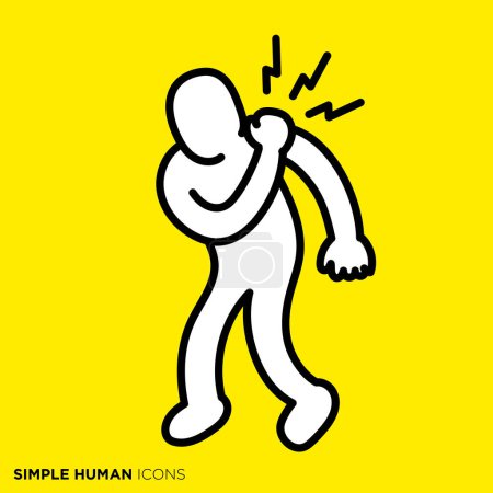 Simple human icon series, person with shoulder pain
