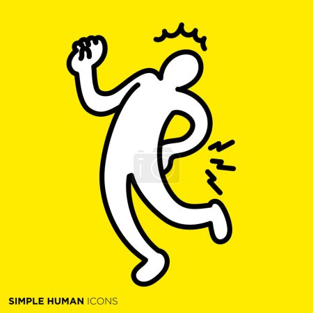 Einfache menschliche Symbolserien, Menschen mit angespanntem Rücken