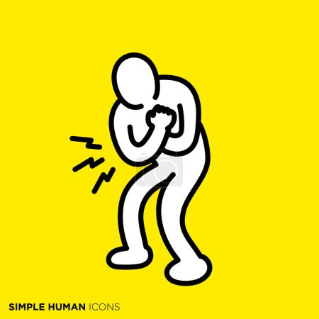 Simple human icon series, people who have chest pain