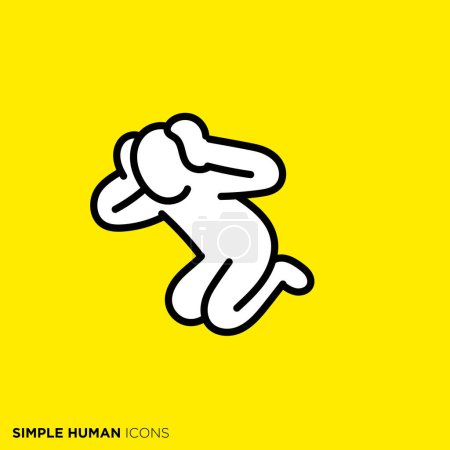 Simple human icon series, person holding his head