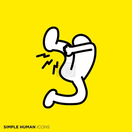 Einfache menschliche Symbolserie, Person mit Beinkrämpfen