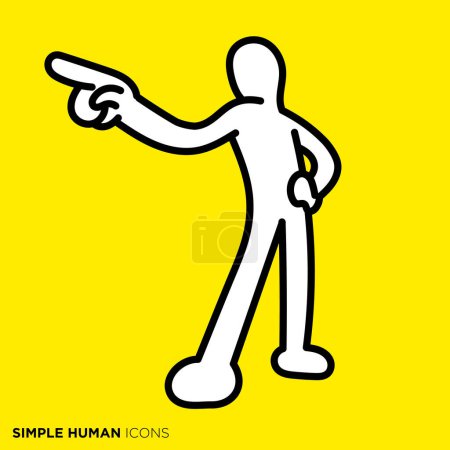 Simple human icon series, person who proudly points out