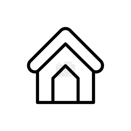 Ilustración de Icono del contorno de la casa. Símbolo del apartamento. Diseño de iconos de residencia adecuado para aplicaciones móviles, sitios web y necesidades de diseño. Ilustración aislada vectorial - Imagen libre de derechos