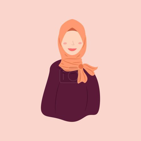 Téléchargez les illustrations : Motifs féminins musulmans portant le hijab dans des styles à la mode, populaires et modernes. Divers avatars de femmes musulmanes personnages sont adaptés aux besoins des éléments graphiques islamiques - en licence libre de droit
