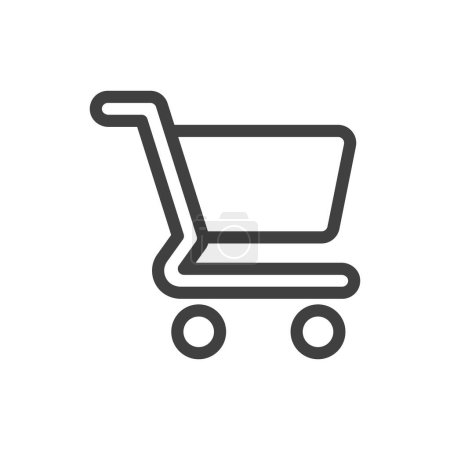 Illustration for Shopping Cart Related Vector Line Icons on white background. Contains such Icons as Express Checkout, Mobile Shop, Add, Refresh and more. Editable Stroke. - Royalty Free Image
