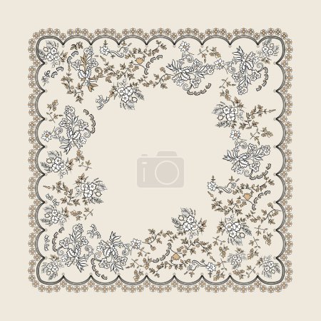 Photo for Shawls,scarf design with abstract flower pattern. - Royalty Free Image