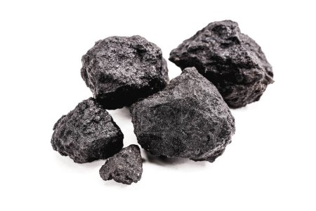 Foto de Petroleum coke, or coke, is a final solid material rich in carbon derived from petroleum refining, used in the manufacture of steel, in the production of pig iron - Imagen libre de derechos