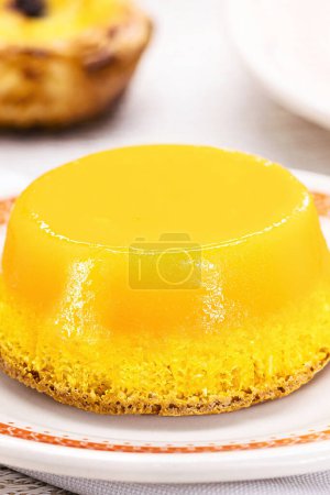 Photo for Typical delicacy from Brazil and Portugal, sweet called Brisa do Lis or quindim, made with eggs - Royalty Free Image