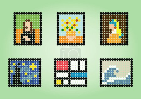 Téléchargez les illustrations : Peinture la plus célèbre au monde en pixel art - en licence libre de droit