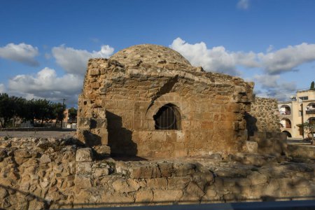 Photo for Paphos, Cyprus - December 23, 2023: Historical Turkish bath hammam ruins. - Royalty Free Image