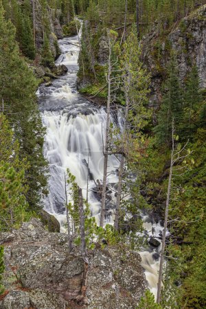 Photo for View of the Kepler Cascades, seen from the overlook in the Yellowstone National Park - Royalty Free Image