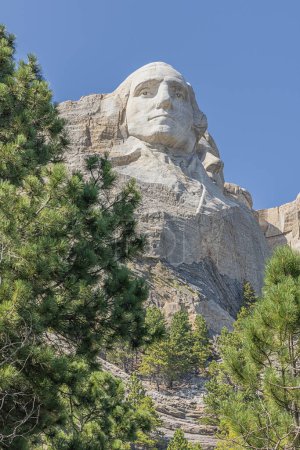 Photo for Mount Rushmore with close up of George Washington, located near Keystone, South Dakota - Royalty Free Image