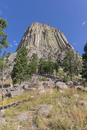 Photo for Devils Tower at its base on the path around the mountain - Royalty Free Image