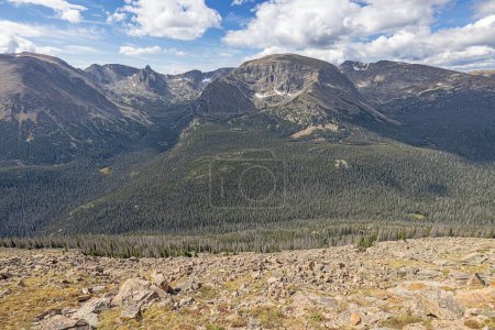 Photo for Terra Tomah Mountain with the Big Thompson River valley, seen from the Forest Canyon Overlook - Royalty Free Image