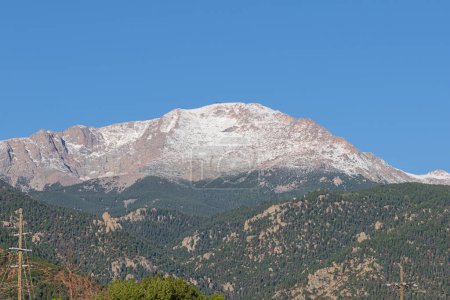 Fresh snow on Pikes Peak, seen from Manitou Springs