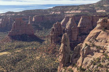 Photo for Close up of Sentinel Spire aside the Canyon Rim Trail, near the Saddlehorn Visitor Center in the Colorado National Monument - Royalty Free Image