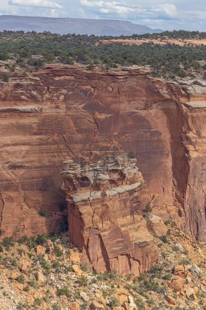 Fallen Rock in Ute Canyon zoomed in, seen from the Ute Canyon Overlook in the Colorado National Monument