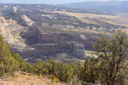 Above the confluence of the Green River and the Yampa River seen from Harper's Trail in the Dinosaur National Monument