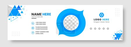Illustration for Corporate Modern Email Signature Design template. Email signature template design with blue color. business e signature vector design. Email Signature Design template. - Royalty Free Image
