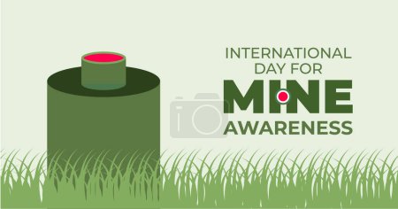 Illustration for International Day of Mine Awareness background for banner design template - Royalty Free Image