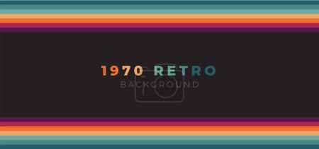 Abstract colorful 70s background vector. Vintage Retro Colors from the 1970s 1900s, 80s, 90s. retro style wallpaper with lines, rainbow stripes. suitable for poster, banner, decorative, wall art. Stickers 647310206