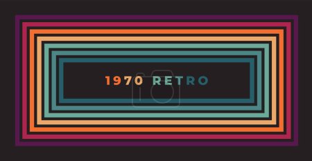 Ilustración de Resumen colorido vector de fondo de los años 70. Vintage Retro Colors from the 1970s 1900s, 80s, 90s. fondo de pantalla de estilo retro con líneas, rayas de arco iris. adecuado para póster, pancarta, decorativo, arte de la pared. - Imagen libre de derechos