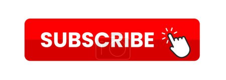 Illustration for Subscribe button red color. vector illustration - Royalty Free Image