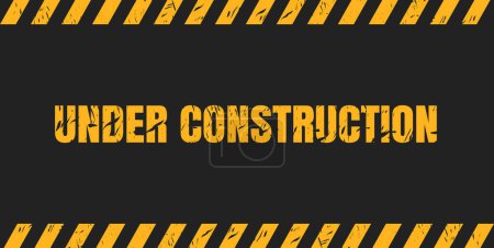 Illustration for Under construction background. under construction sign background with black and yellow stripes. black and yellow stripes warning caution sign. - Royalty Free Image