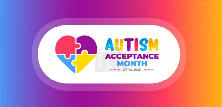 Illustration for Autism Acceptance Month background for banner design template celebrate in april. - Royalty Free Image