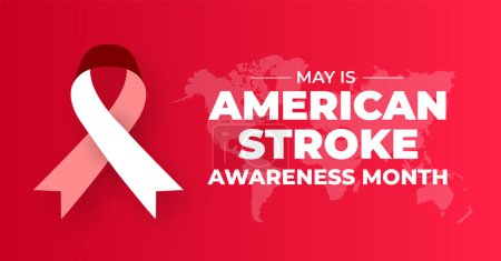 Ilustración de American Stroke Awareness Mes fondo o plantilla de diseño de banner celebrar en mayo - Imagen libre de derechos