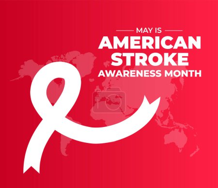Téléchargez les illustrations : American Stroke Awareness Month fond ou modèle de conception de bannière célébrer mai - en licence libre de droit