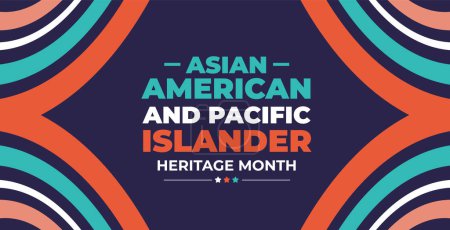 Téléchargez les illustrations : Asian American and Pacific Islander Heritage Month fond ou modèle de conception de bannière célébrer en mai. - en licence libre de droit