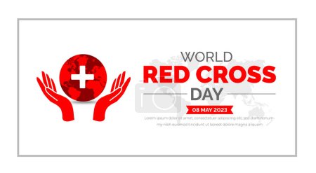 Illustration for World Red Cross Day background or banner design template celebrated in 8 may. - Royalty Free Image