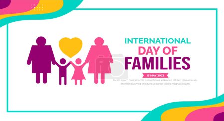 Illustration for International Day of Families background or banner design template - Royalty Free Image