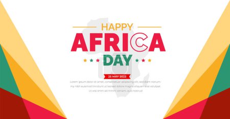 Téléchargez les illustrations : Fond heureux de jour d'Afrique ou modèle de conception de bannière. - en licence libre de droit