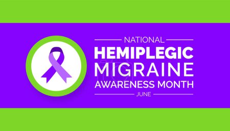 Illustration for Hemiplegic Migraine Awareness Month background or banner design template celebrated in june. vector illustration. - Royalty Free Image