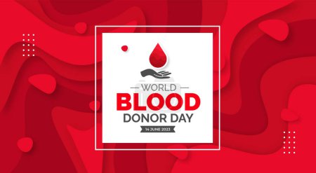 World Blood Donor Day background or banner design template. typography and unique shapes vector illustration. blood drop vector design.