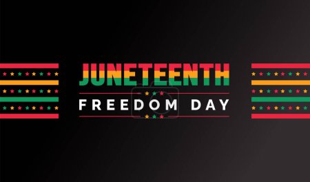 Juneteenth Freedom Day Vorlage für Hintergrund, Banner, Karte, Poster mit Typografie-Design. Afroamerikanischer Unabhängigkeitstag, Tag der Freiheit und Emanzipation. 19. Juni. Vektor.