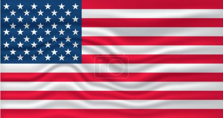 Illustration for USA flag wave vector design set. united state of America flag design with waving. - Royalty Free Image