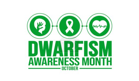 October is Dwarfism Awareness Month background template. Holiday concept. background, banner, placard, card, and poster design template with text inscription and standard color. vector illustration.