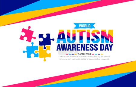 Journée mondiale de sensibilisation à l'autisme modèle de fond célébrée le 2 avril. utiliser pour l'arrière-plan, bannière, carte, carte de voeux, affiche, couverture de livre, plaque, cadre photo, modèle de bannière de message de médias sociaux.