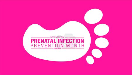 Illustration for February is International Prenatal Infection Prevention Month background template. Holiday concept. background, banner, placard, card, and poster design template with text inscription and standard - Royalty Free Image